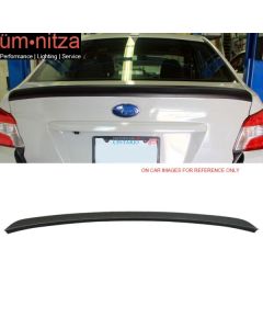 Fit 15-19 Subaru WRX OE Factory STI Duckbill Unpainted Black Trunk Spoiler Wing