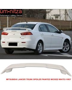 Fit 08-17 Mitsubishi Lancer OE Style Trunk Spoiler ABS Painted #W37 Wicked White