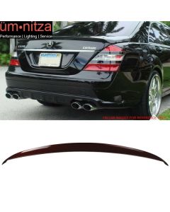 Fits 07-13 S Class W221 Sedan AMG Trunk Spoiler Painted #544 Barolo Red Metallic