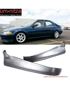 Fits 92-95 Honda Civic JDM Style 2PCS Rear Bumper Lip Splitter Apron Spats PU