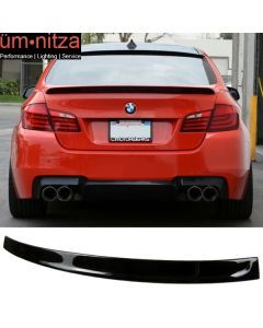 Fits 11-16 BMW 5 Series F10 3D Style ABS Roof Spoiler Painted Jet Black # 668