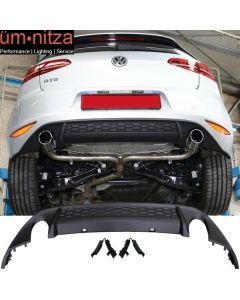 Fits 15-17 VW Golf 7 MK7 Rear Bumper Diffuser Single Muffler Twin Outlet