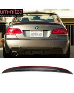 Fits 07-13 BMW 3 Series E92 Coupe P Style Trunk Spoiler Carbon Fiber W/Red Line