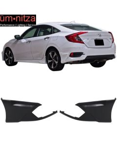 Fits 16-21 Honda Civic Sedan HFP Style Rear Bumper Lip Splitter Side Apron Spats