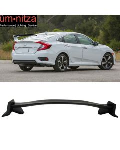 Fits 16-21 Honda Civic Type R Rear Trunk Spoiler Highkick Tail Wing Unpainted