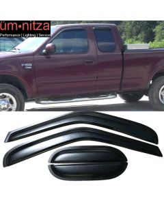 Fits 97-03 Ford F150 F250 Extended Cab Acrylic Window Visors 4Pc Set