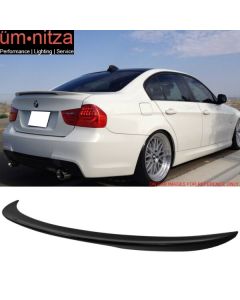 Fits 06-11 BMW 3 Series E90 Sedan P Style Painted Jet Black #668 Trunk Spoiler