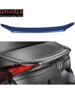 Fits 16-18 Civic X Sedan OE Trunk Spoiler Painted Aegean Blue Metallic # B593M