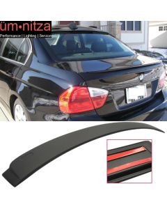 Fits 06-11 Fit BMW E90 Sedan 3 Series A STYLE Matte Black Roof Spoiler Wing - ABS