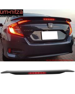 16-21 Civic Sedan LED Brake Trunk Spoiler Painted #NH797M Modern Steel Metallic