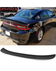 Fits 15-19 Dodge Charger V2 Style Matte Black Rear Trunk Spoiler Wing ABS