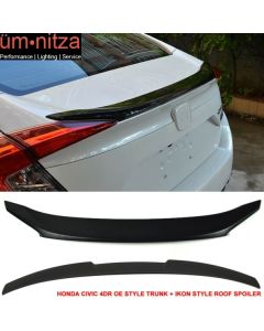 Fits 16-18 Civic X 10th Gen Sedan OE Trunk Spoiler Decklid  Roof Spoiler