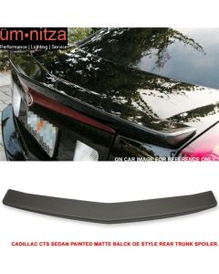 Fits 03-07 Cadillac CTS Sedan OE Style Trunk Spoiler ABS Flush Mount Matte Black