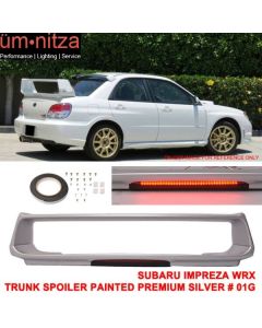 Fits 02-07 Subaru Impreza WRX STI Trunk Spoiler Painted #01G W/ LED Brake Light