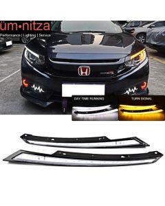 Fits 16-18 Honda Civic 10th Gen Black Eyebrow Light 2 Colors Running Light