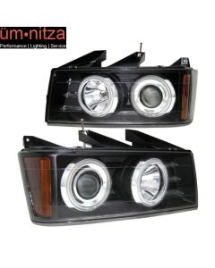 Fits 04-10 Chevy Colorado BLK Halo Projector Headlights CCFL