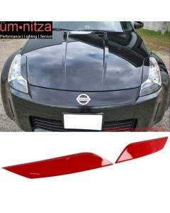 Fits 03-08 Nissan 350Z ABS Headlight Eyelids Eyebrows Cover Painted #AX6 Red