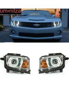 Fits 10-13 Chevy Camaro CCFL Halo Projector Headlights Chrome