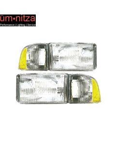 Fits 94-02 Ram Pick Up RH LH Headlights Without Sport Package