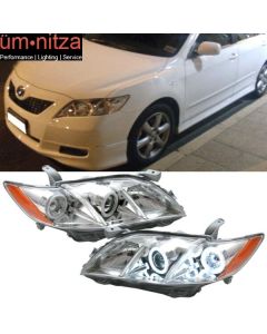 Fits 07-09 Toyota Camry CCFL Halo Projector Headlights Chrome