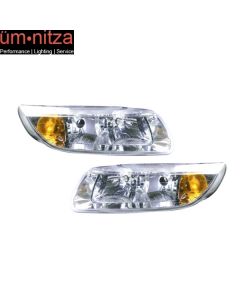 Fits 00-02 Saturn L Series Wagon RH LH Headlights Head Lamps Pair