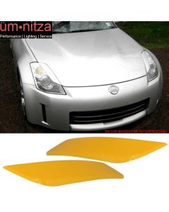 Fits 03-09 Nissan 350Z Headlight Eyelids Eyebrow Cover Painted #E33 Yellow Pearl