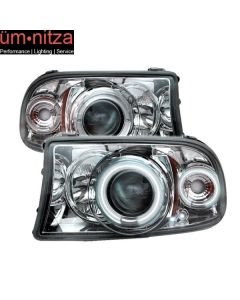 Fits 97-04 Dakota 98-03 Durango CCFL Halo Driving Headlights Chrome