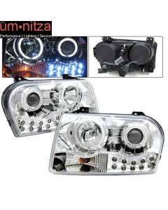 Fits 05-10 Chrysler 300 LED Halo Projector Headlights CCFL