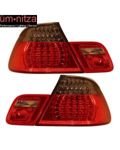 Fits 99-08 Fit BMW 3 Series E46 Convertible LED Tail Lights Red SM