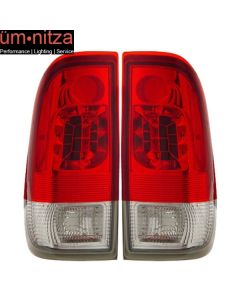 Fits 97-03 Ford F150 LED Tail Lights Lamps Red Clear Styleside LH RH 2PC