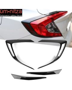 Fits 16-18 Honda Civic Sedan 10th Gen Tail Lights Cover CF Look 4 Pieces