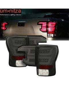 Fits 07-13 Toyota Tundra Sequential LED Tail Lights Smoke Lens Chrome Housing