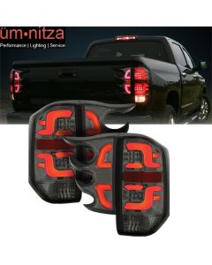 Fits 14-16 Toyota Tundra Replacement LED Tail lights Smoke Lens Chrome Housing