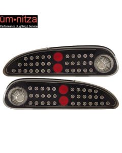 Fits 93-02 Chevy Camaro LED Tail Lights Black Lamps Pairs