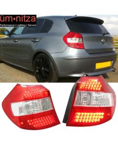 Fits 08-11 Fit BMW E87 1-Series LED Red Clear Tail Lights Lamps