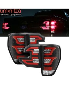 Fits 09-14 Ford F150 Sequential LED Tail Lights Clear Lens Black Housing