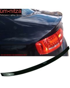 Fits 09-12 Audi A4 B8 RS Style Painted #LZ9Y Phantom Black Pearl Trunk Spoiler