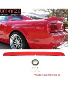 Fits 05-09 Mustang OE Style Trunk Spoiler Painted ABS # D3 Colorado Red