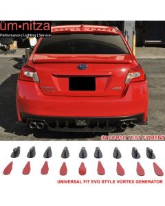 10PC Fit Cadillac Vortex Generator PP EVO-Style Roof Shark Fins Spoiler Wing Kit