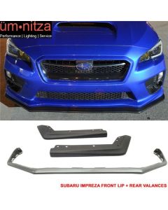 Fits 15-18 Subaru WRX STI V Limited PP Front Bumper Lip + OE Rear Valance