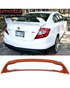 Fits 12-15 Civic 4D Sedan Mugen Trunk Spoiler Painted #YR612P Orange Fire Pearl