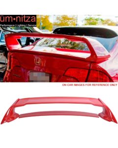 Fits 06-11 Honda Civic 4Dr 4Door Mugen ABS Trunk Spoiler Painted Rallye Red