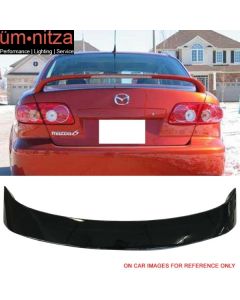 Fits 03-08 Mazda 6 Sedan 4-Door OE Style Trunk Spoiler Painted #UA Ebony Black