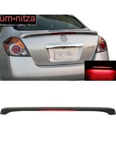 Fits 07-12 Nissan Altima 4Dr Sedan OE Matte Black ABS Trunk Spoiler & LED Light