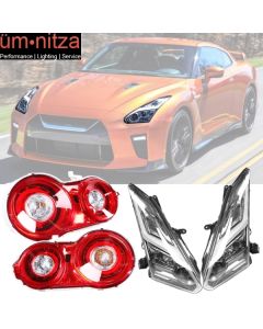 Fits 09-22 Nissan GTR R35 OE Factory Style LED Headlights + Brake Tail Light 4PC