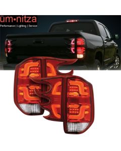 Fits 14-16 Toyota Tundra Replacement LED Tail lights Red Lens Chrome Housing 4PC