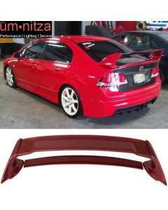 Fits 06-11 Civic Mugen Style Trunk Spoiler Painted #YR557P Habanero Red Pearl