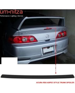 Fits 02-06 Acura RSX Unpainted Black Aspec Style Rear Trunk Spoiler Deck Lid ABS