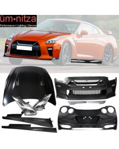 Fits 09-18 R35 GTR Coupe Front & Rear Bumper & Hood & Side Skirts