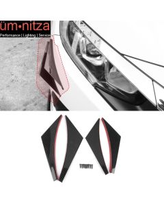 Universal Front Bumper Lip Canards Splitters Fin 4Pc V2 Style - Carbon Fiber